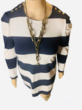 Navy and White Stripe Princess Sleeve Dress