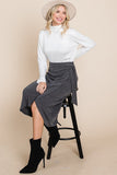 Gray Wrap Skirt- Plus