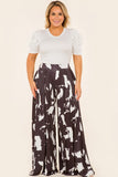 Black and White Palazzo Pants - Plus