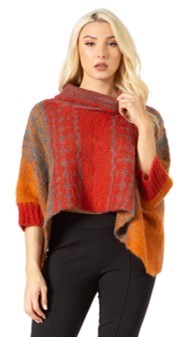 Orange Red Poncho