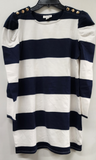 Navy and White Stripe Princess Sleeve Dress