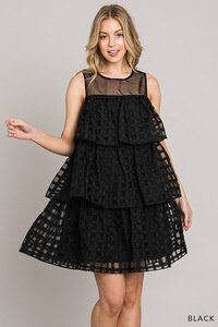 Black Layered  Baby Doll Dress