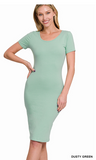 Light Green Dress & Vest Set - Plus & Regular