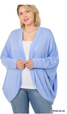 Ice Blue Cardigan & Pants Set - Plus